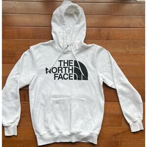 The North Face Hoodie White Pullover Sweatshirt Mens Small /Graphic Logo Hooded